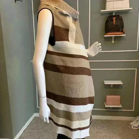 Unbranded Sweater Wrap Women's One Size Blanket Cape Shawl Cape Tan brown. - Picture 9 of 9